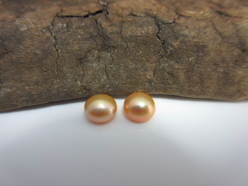 Perlen für Ohrstecker 2 Stück angebohrt 6,5-7,0mm silbern AAA+ 