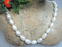 Perlen preiswert - Zuchtperlenkette mit Toplüster weiß