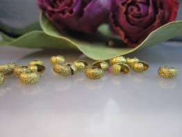 DZ16 --20 diamantierte Kaschierperlen Farbe Altgold 4mm