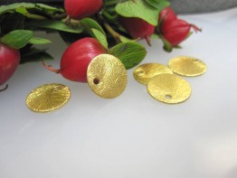 ZS563 -- Neu : 10 Stück Scheibe gelocht Kupfer vergoldet
