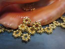 Beads für Kette, 1 St. großer Kugelstern 925er verg. ZS178