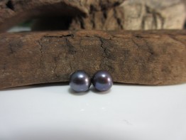 Dunkle Perlen tahitifarben 2 Stück angebohrt 6,5-7,0mm AAA