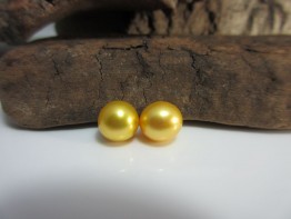 Perlen goldfarben 2 Stück angebohrt 8,0-8,5mm AAA+