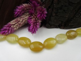 Quarzedelstein gelb, große Oliven ca. 16x13mm