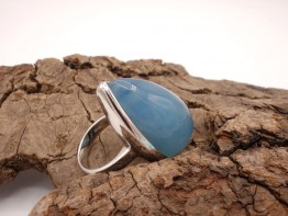 Ring mit Aquamarin 925er Silber Ringgröße 52