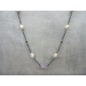 Lange Perlenkette mit Amethyst Edelsteinen