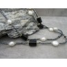 Perlenkette 1 Meter mit Onyx + Hämatit