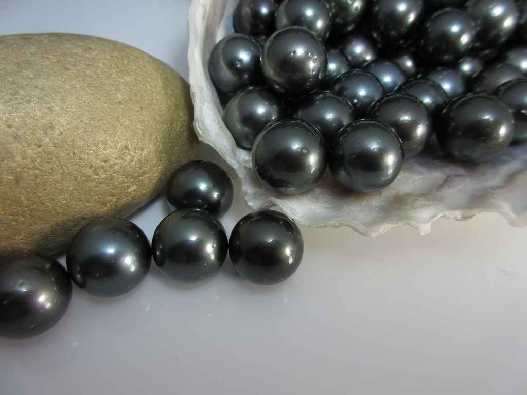 1x große schwarze Acryl Perle 23mm glatt schwarze Perle aus Acryl